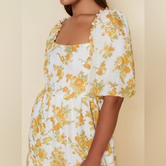 Faithfull the brand Gamora Midi Dress Linden Floral Print SIZE M - Picture 1 of 12